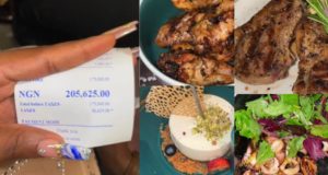 Lady calls out Lagos restaurant after being charged N30K tax on food worth N175K (Video)