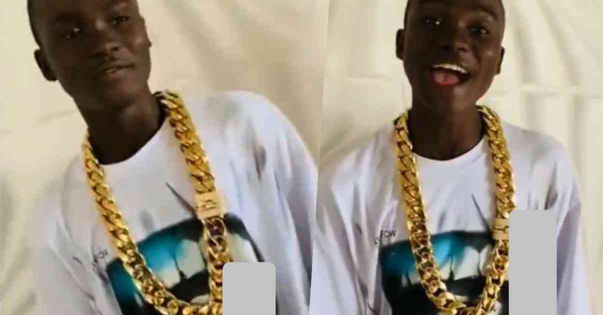 "How much is your Benz" - Man says as he shows off alleged N16M 'heavyweight' gold chain (Video)