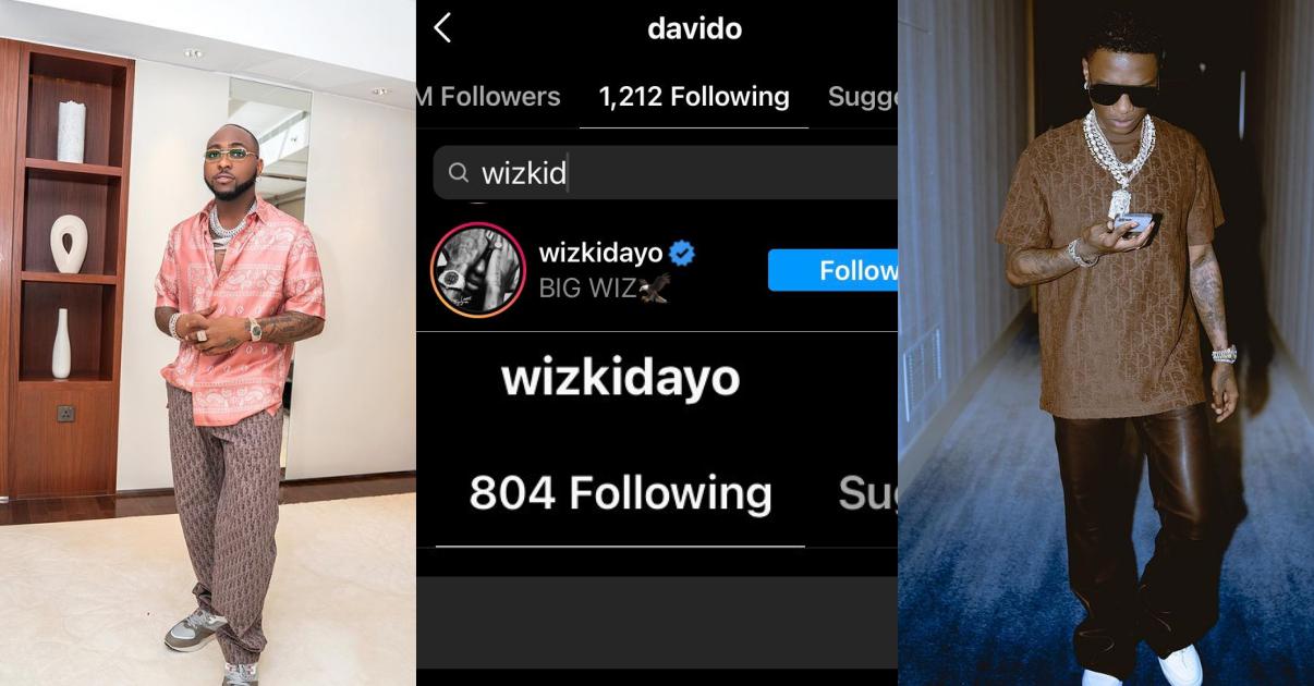 Davido re-follows Wizkid on Instagram following reunion