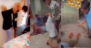 After beating up side chic, boyfriend orders side chic to flog girlfriend for trespassing (Video)