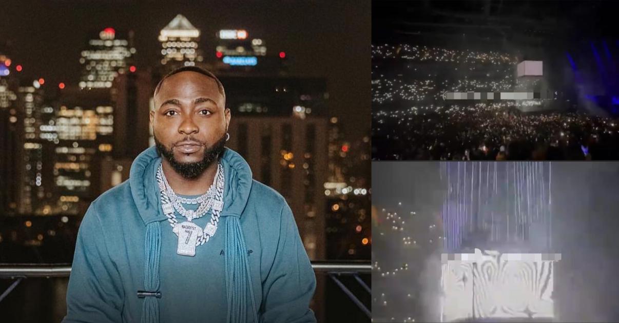 Watch Davido's grand entrance at the London's O2 concert (Video)