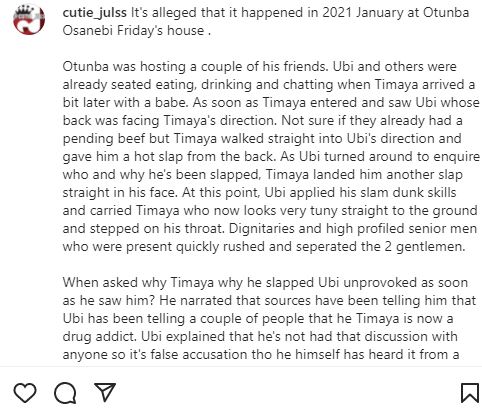 Timaya Ubi Franklin fight