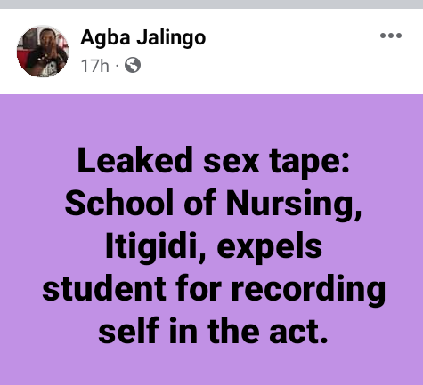 Nursing school tapes expel