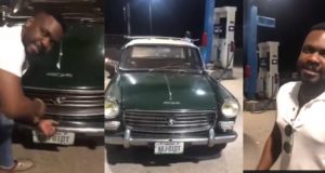 Man spotted with vintage 1962 model Peugeot 404 in Abuja
