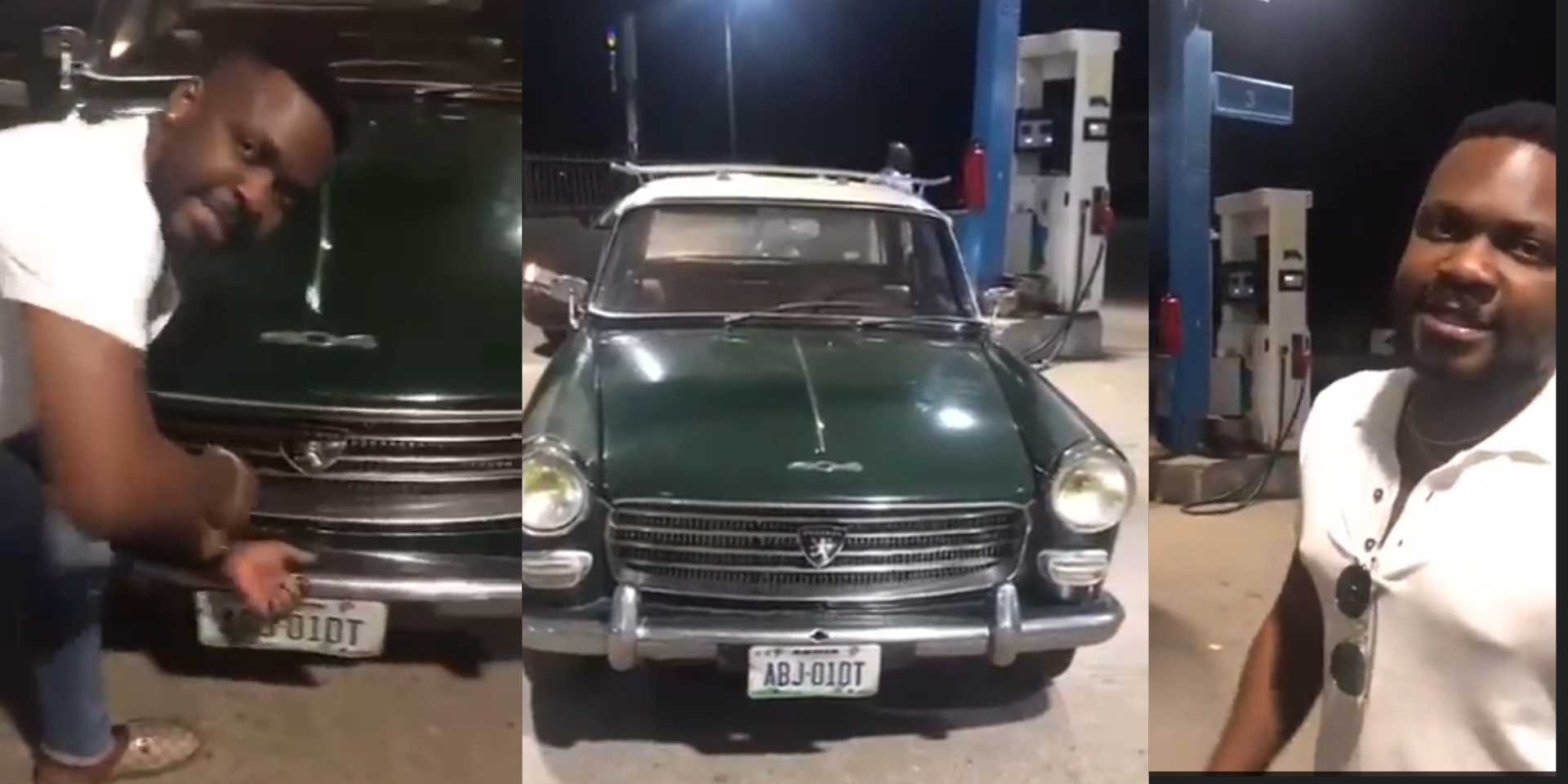 Man spotted with vintage 1962 model Peugeot 404 in Abuja