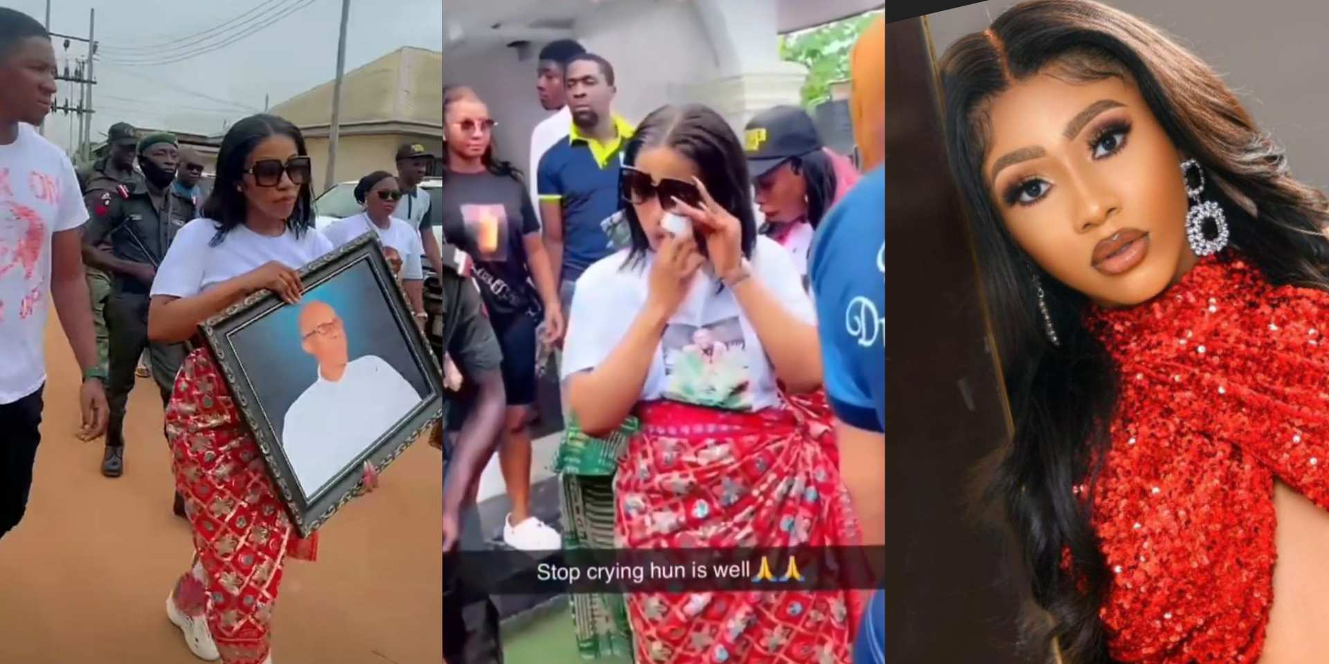 Mercy Eke breaks down in tears as she buries her father in Imo State [Video]