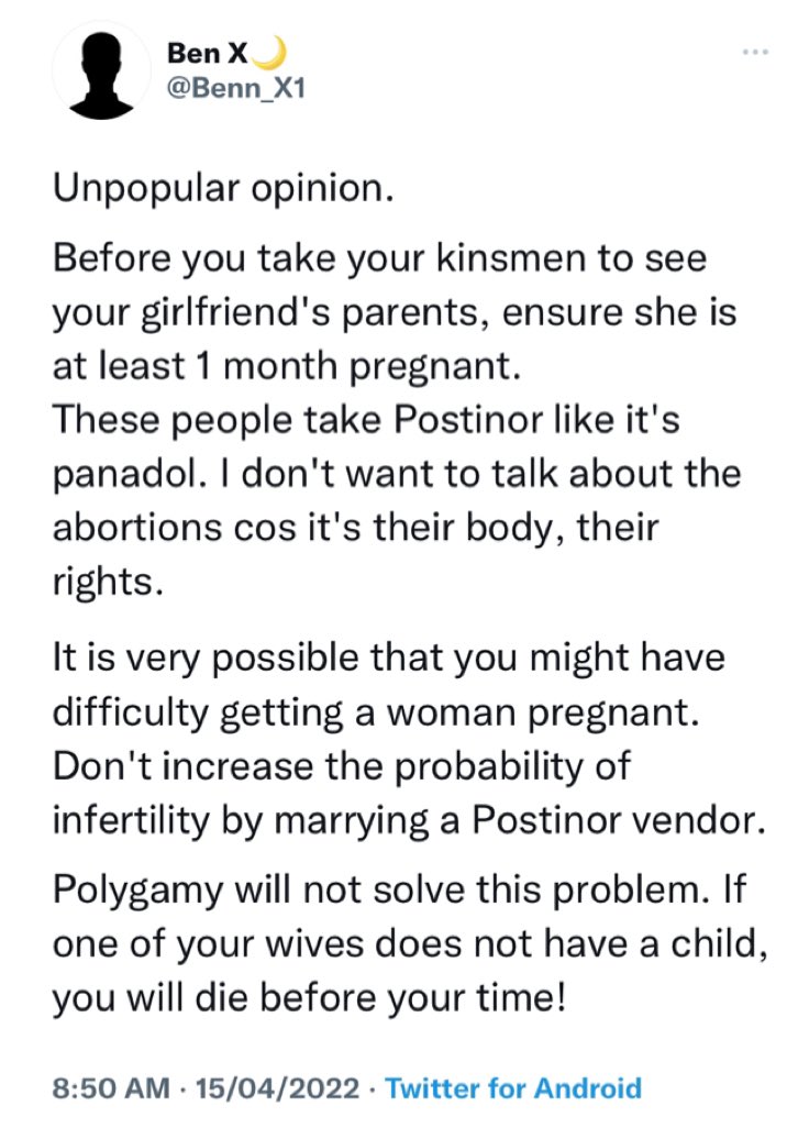 Why you should get your girlfriend pregnant before marriage - Man pens controversial advice