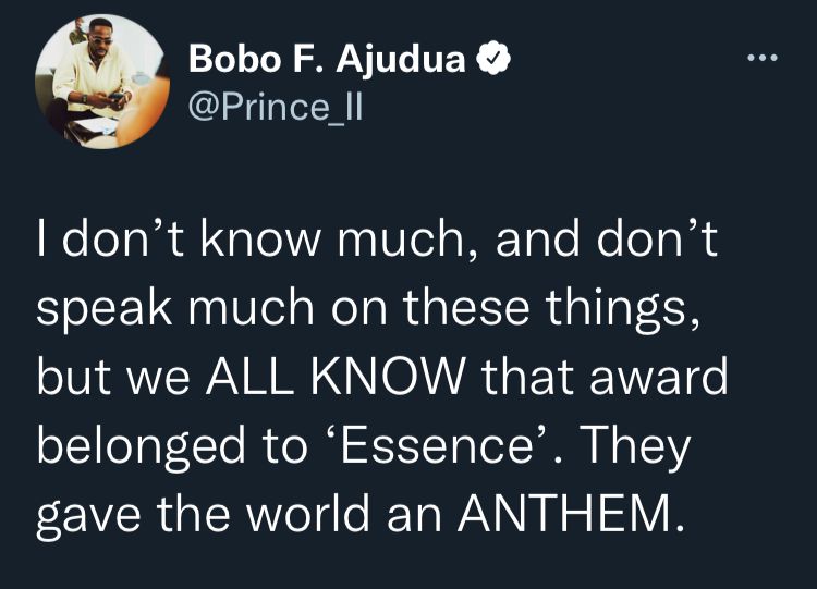 "That award belonged to Essence" - Davido's lawyer stirs reactions following Wizkid's Grammy loss