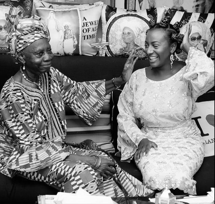 "She con dress like Mc Oluomo's manager" - Dj Cuppy's outfit to grandma's 90th birthday stirs reactions (Video)