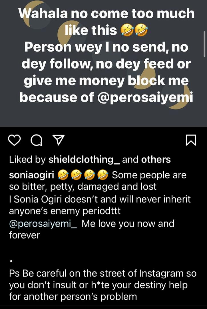 "Bitter, petty, damaged and lost" - Sonia Ogiri slams Annie Idibia after getting blocked for supporting Pero