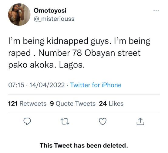Lady arrested for making false rape and kidnap claims on Twitter (Video)
