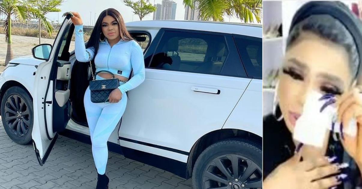 "Life without my mom has been hell" - Bobrisky breaks down emotionally