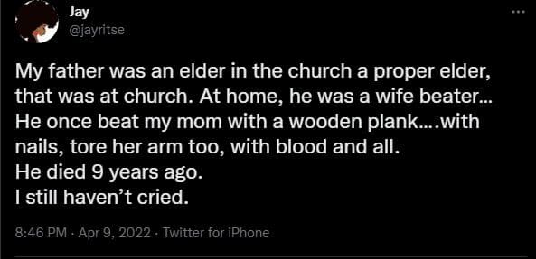 Twitter father mother beat