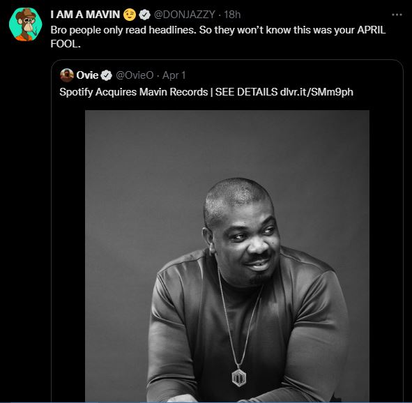 Don Jazzy Mavin Spotify