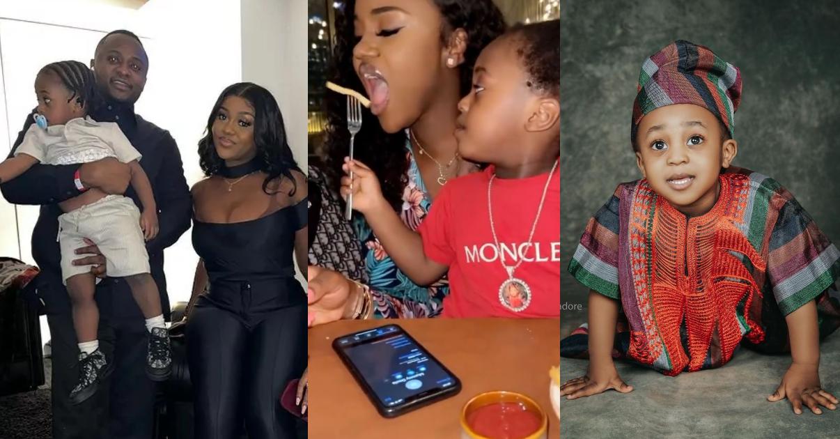 "Where Ubi Franklin dey wey him no feed the baby" - Reactions trail adorable moment between Chioma and Ifeanyi (Video)