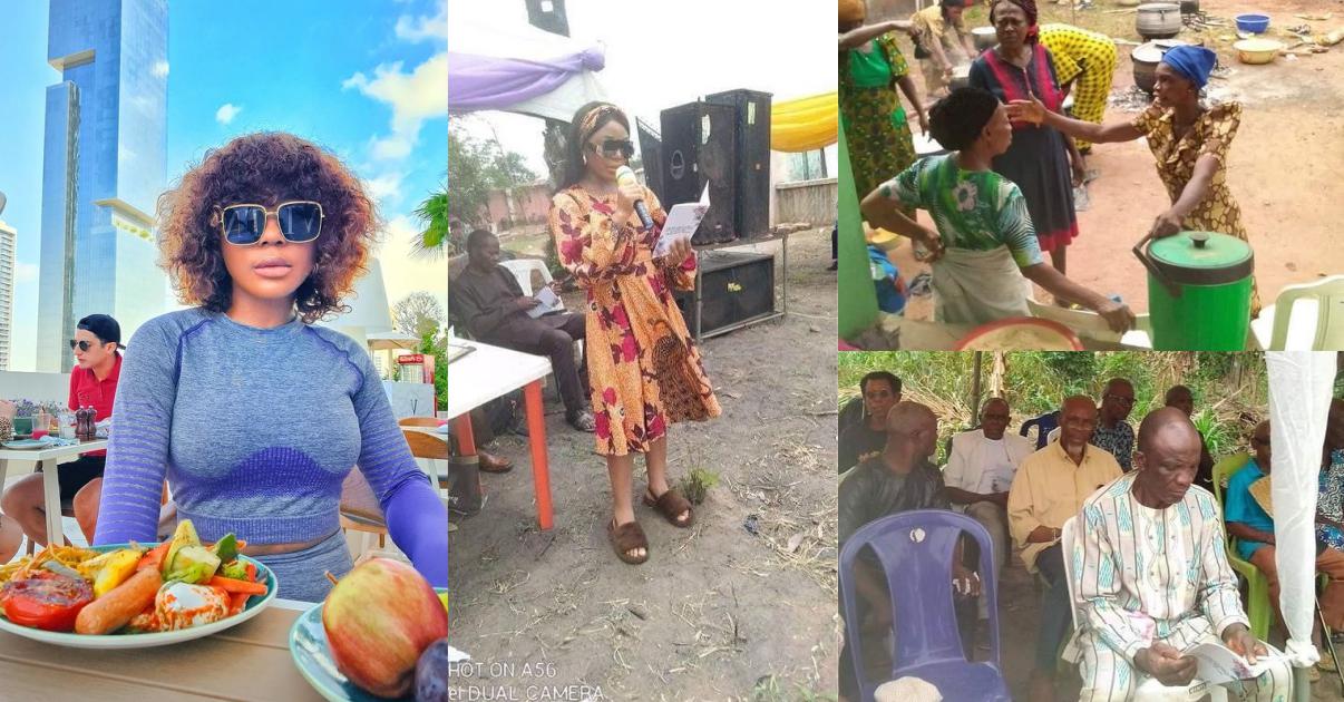 "With all the wealth she flaunts online" - Reactions trail leaked photos of Ifu Ennada father's burial