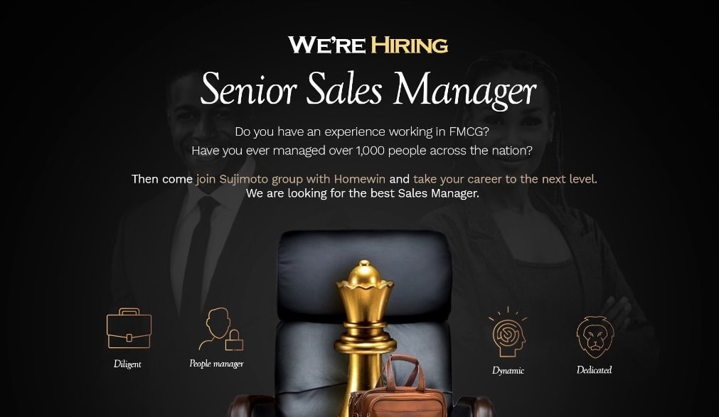 Are You The Best Sales Manager In Nigeria? Homewin By Sujimoto Is Looking For You!