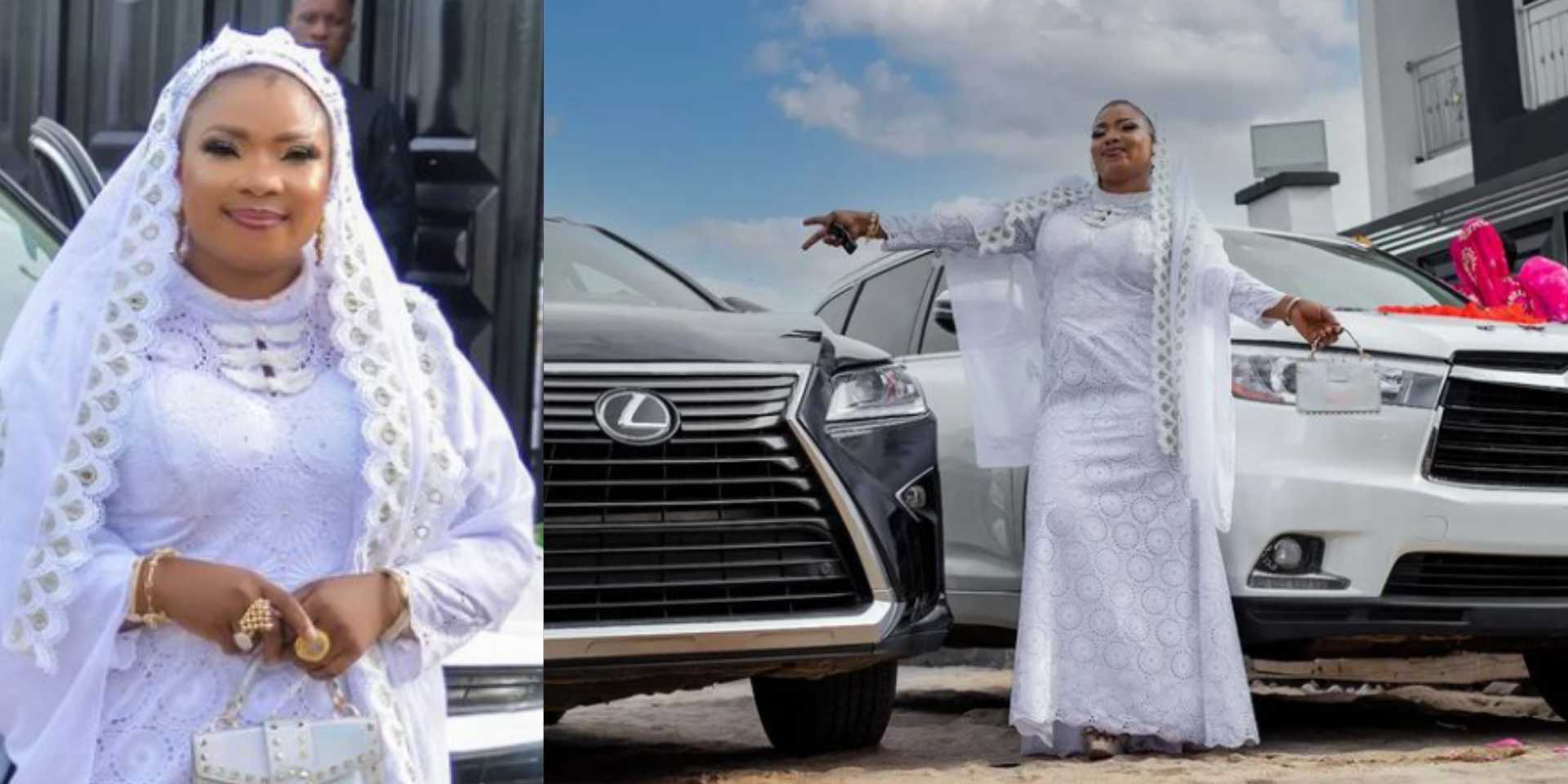 Laide Bakare acquires two luxury car; says it's her compensation for years of hard work [Photos]