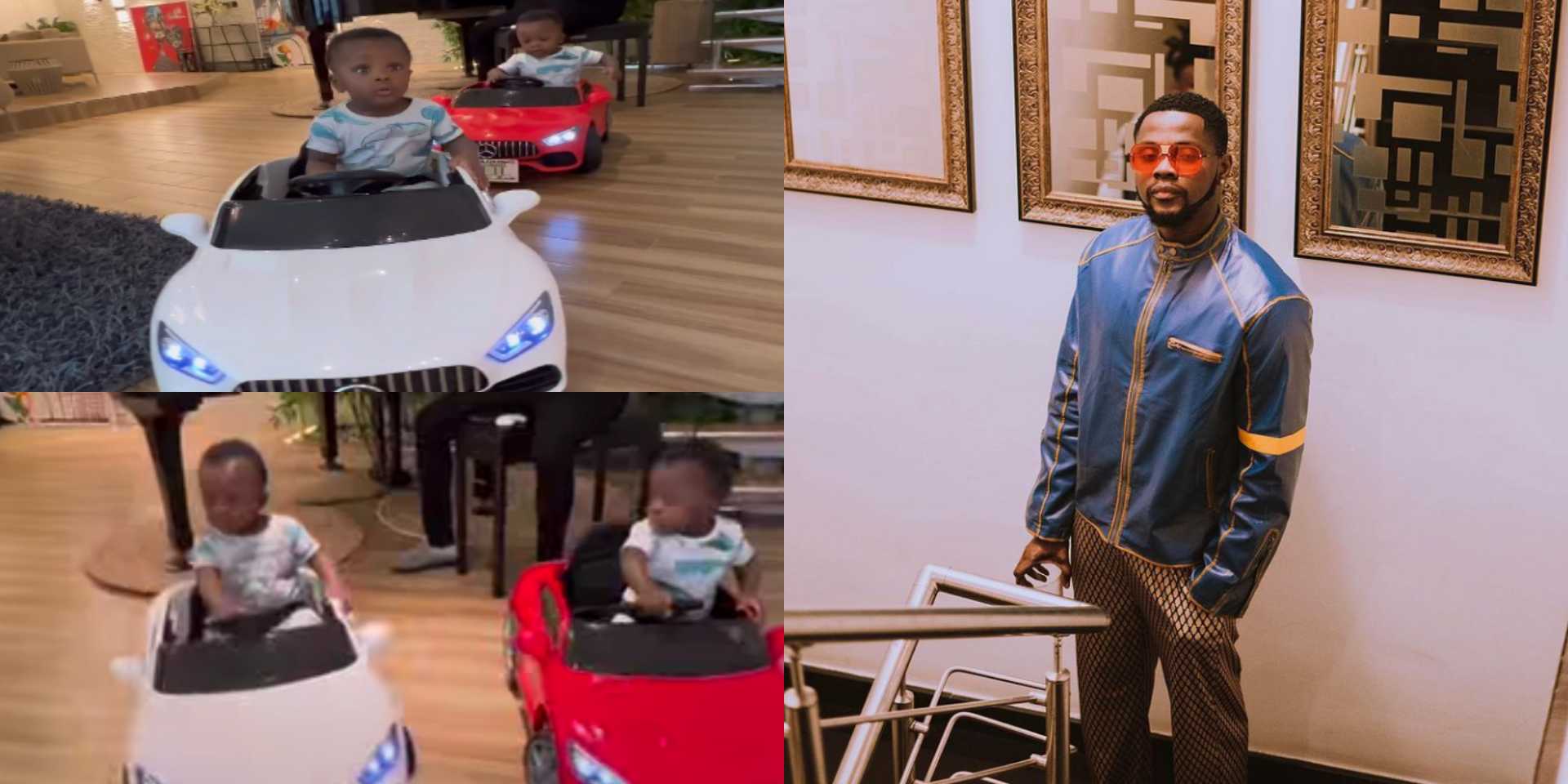 Netizens share their observation as Kizz Daniel finally reveals faces of his lookalike sons [Video]