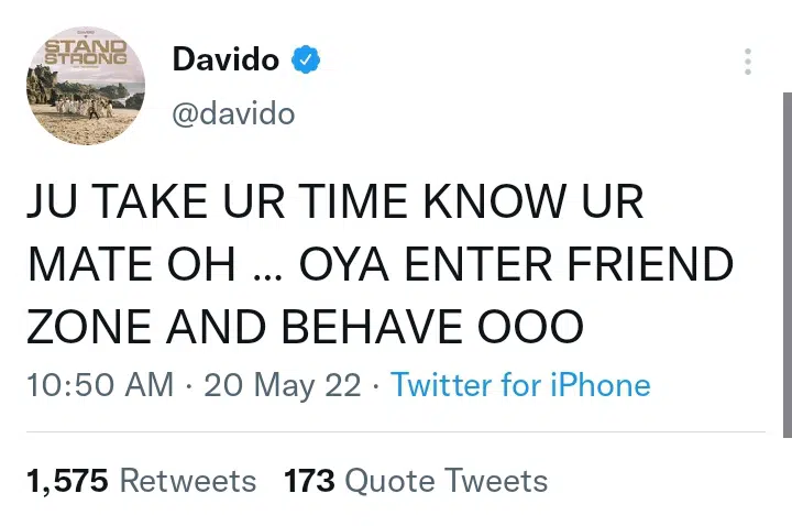 Davido issues stern warning to Isreal DMW after he hailed Wizkid (Screenshot)