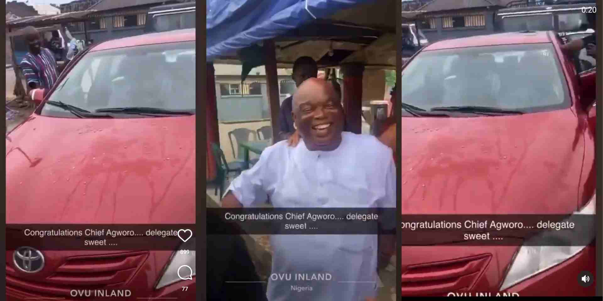 Party delegate ecstatically flaunts new car after primary elections (Video)