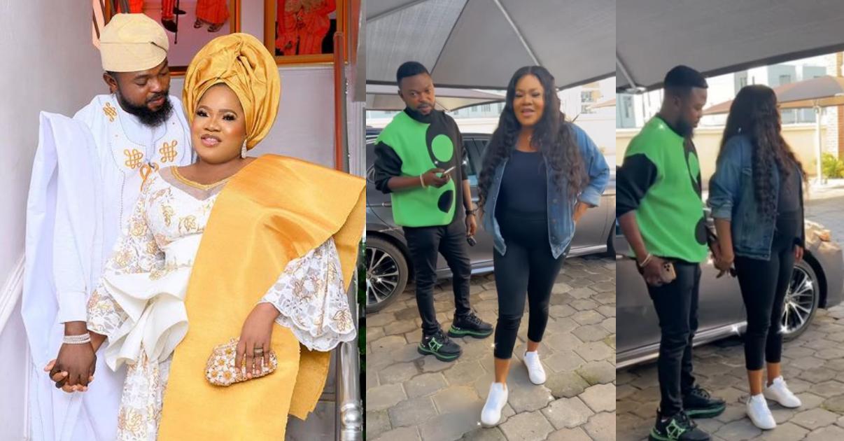 Prayers for safe delivery rolls in as Toyin Abraham flaunts baby bump (Video)