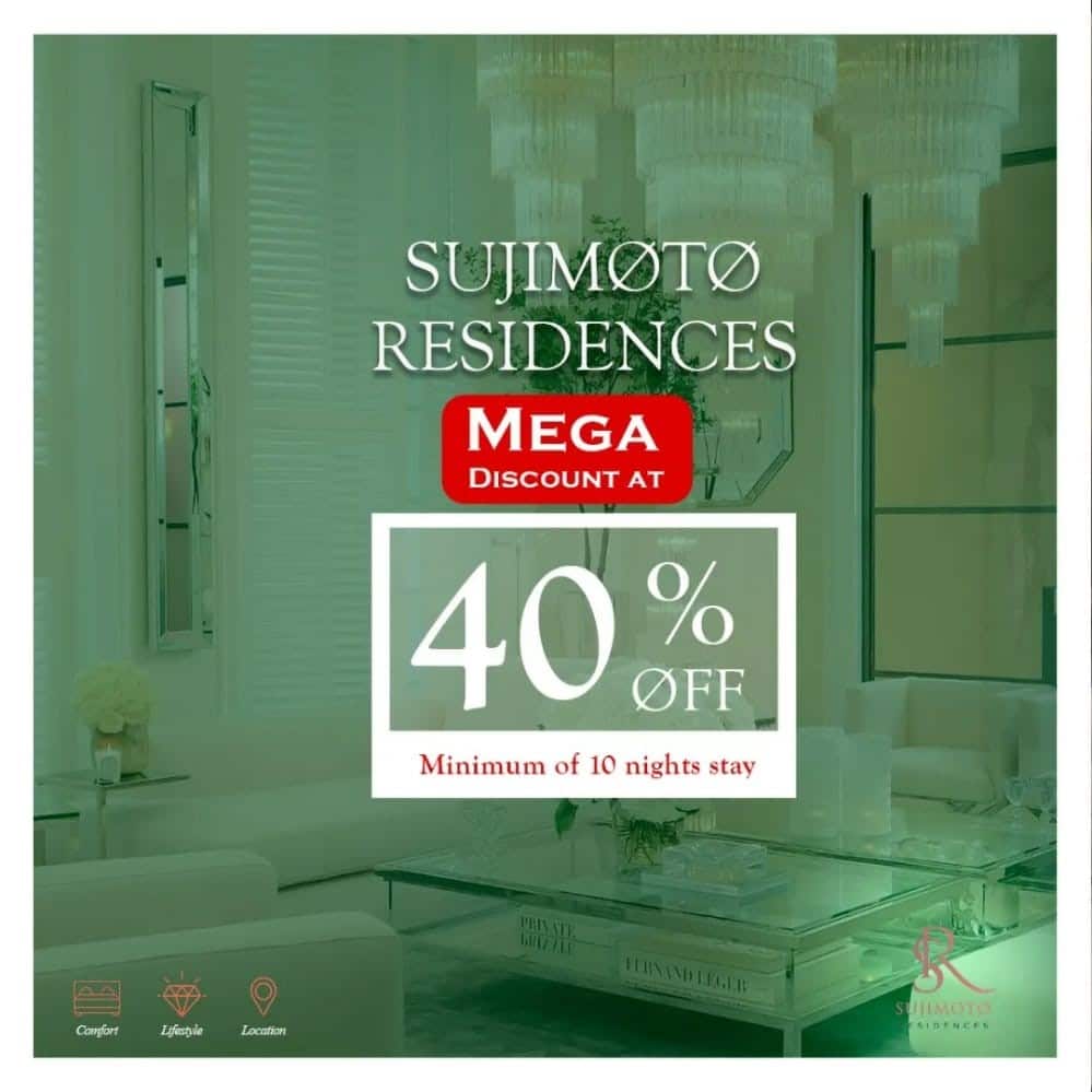 Because you count, we offer you discounts; SUJIMOTO shortlet apartment where everything counts (10 days Discount)