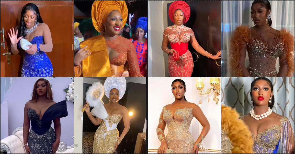 Beautiful bride steps out in 14 gorgeous dresses for her wedding (Video)