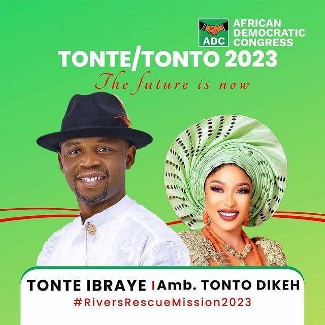 ADC gubernatorial candidate, Tonte Ibraye picks Tonto Dikeh as running mate