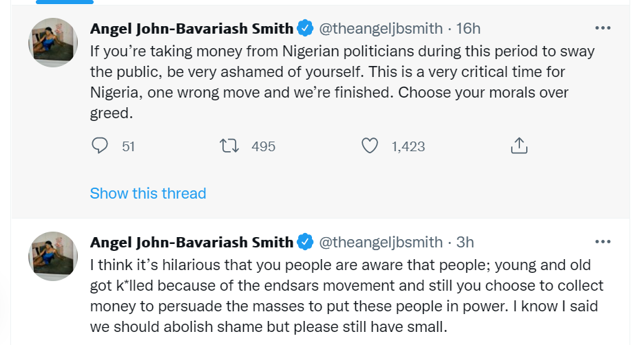 Angel smith Cross Atiku