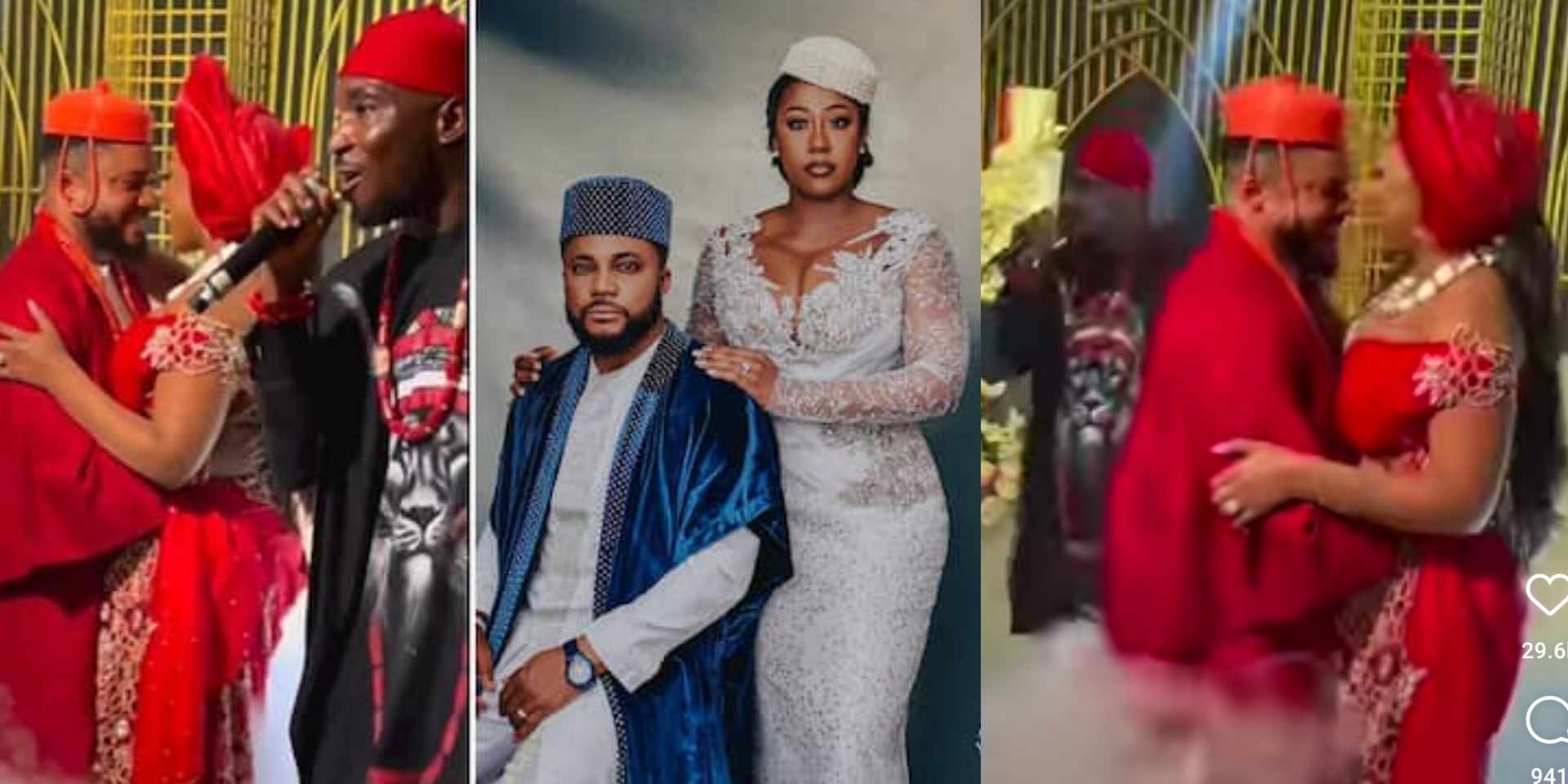 "Heavenly matchup" - Fans gush as Tim Godfrey marries wife traditionally