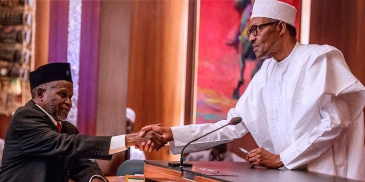 Buhari confers GCON National award on Ex-CJN, Tanko Muhammad