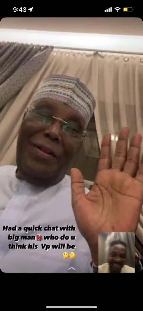 Fans berate Cross Okonkwo following video call with Atiku Abubakar