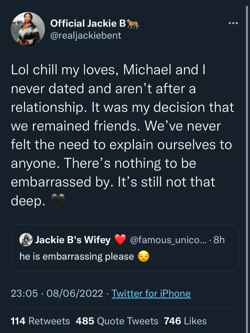 BBNaija Reunion: “Michael And I Never Dated” – Jackie B Drops Bombshell, Netizens React