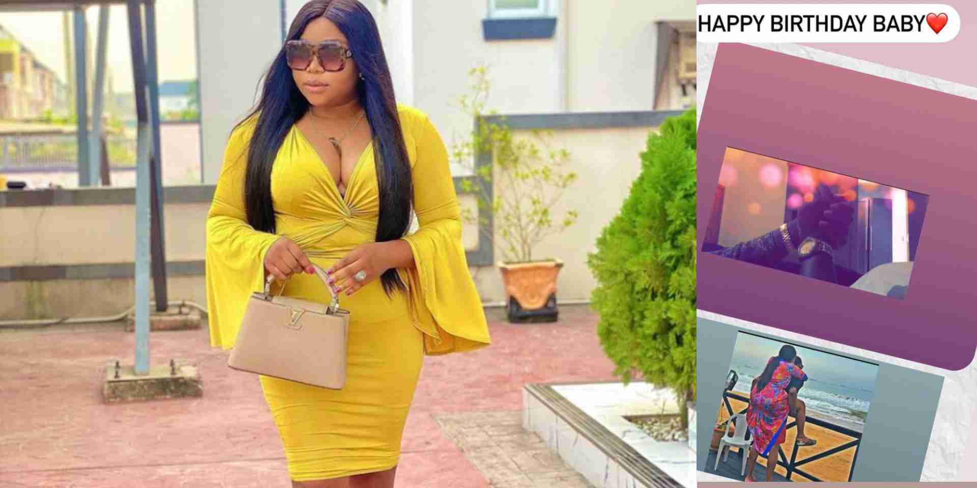 "We won't wish a ghost husband happy birthday" - Netizens drag Ruth Kadiri as she celebrates husband