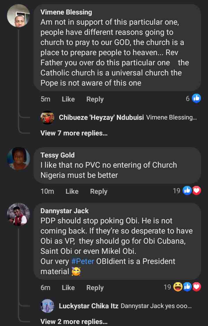 Reactions as Catholic Priest sends members without PVC home