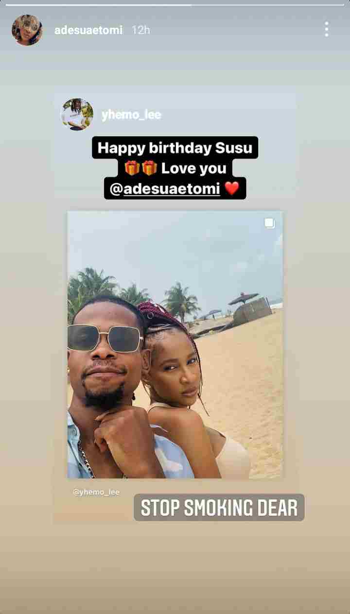 Adesua Etomi slams singer, Yhemolee over inappropriate comment