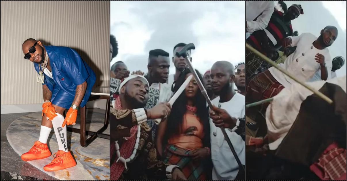 Davido reacts as netizens spot Sabinus in throwback music video