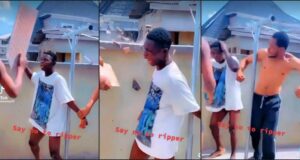 Suspected yahoo boys punish junior colleague for stealing (Video)