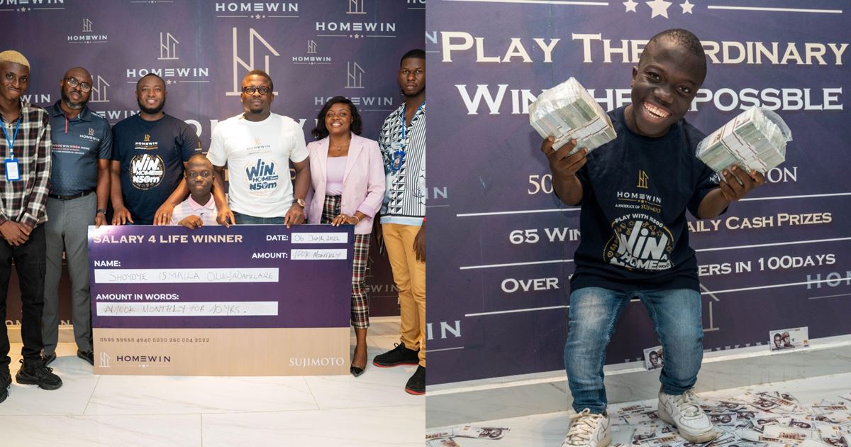 22-YEAR-OLD LAGOS STATE UNIVERSITY STUDENT WINS 12 MILLION NAIRA IN SUJIMOTO’S HOMEWIN SALARY FOR LIFE