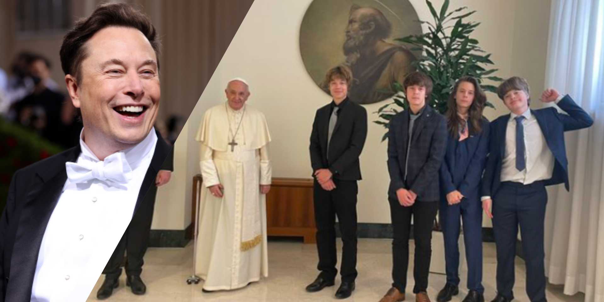 Elon Musk expresses excitement as he visits Pope Francis with his children