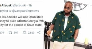 Davido reveals number of mansions owned by his family in Atlanta; slams troll who made a far-fetched claim about his uncle & Osun State's money