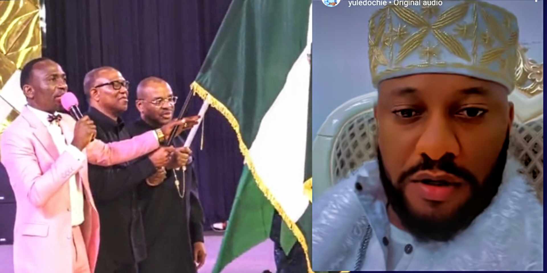 "Pray for Nigeria" - Yul Edochie urge Nigerians following Peter Obi, Gov Udom, Enenche's joint prayer session [Video]