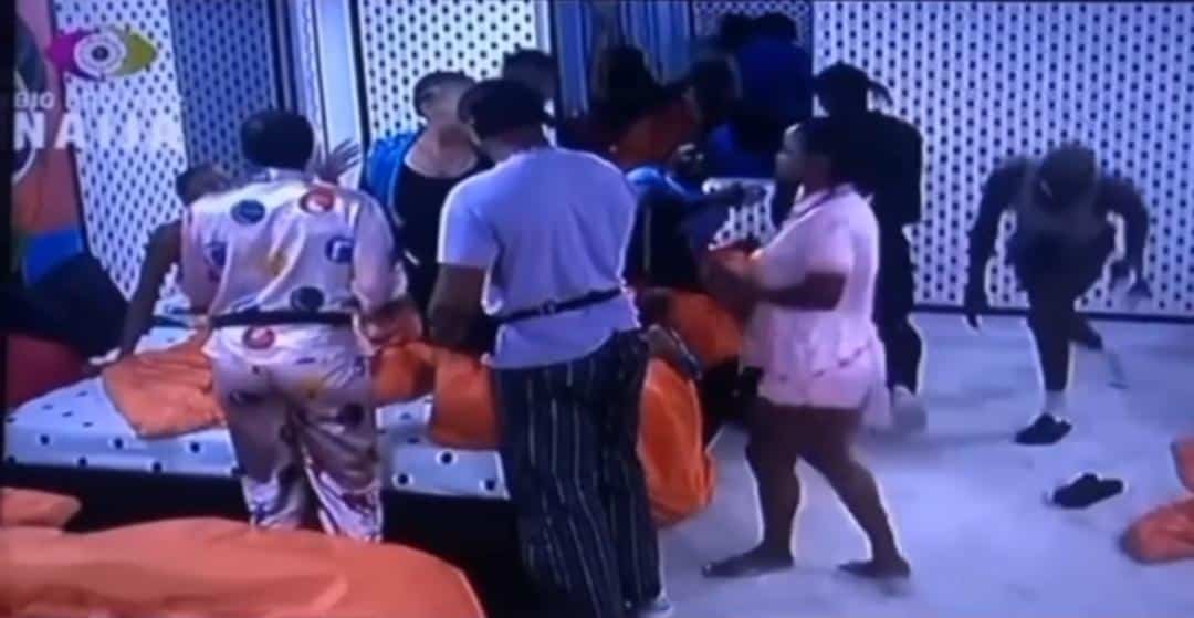 #BBNaija: Drama as Adekunle, Segun, and Chichi engage in heated argument (Video)