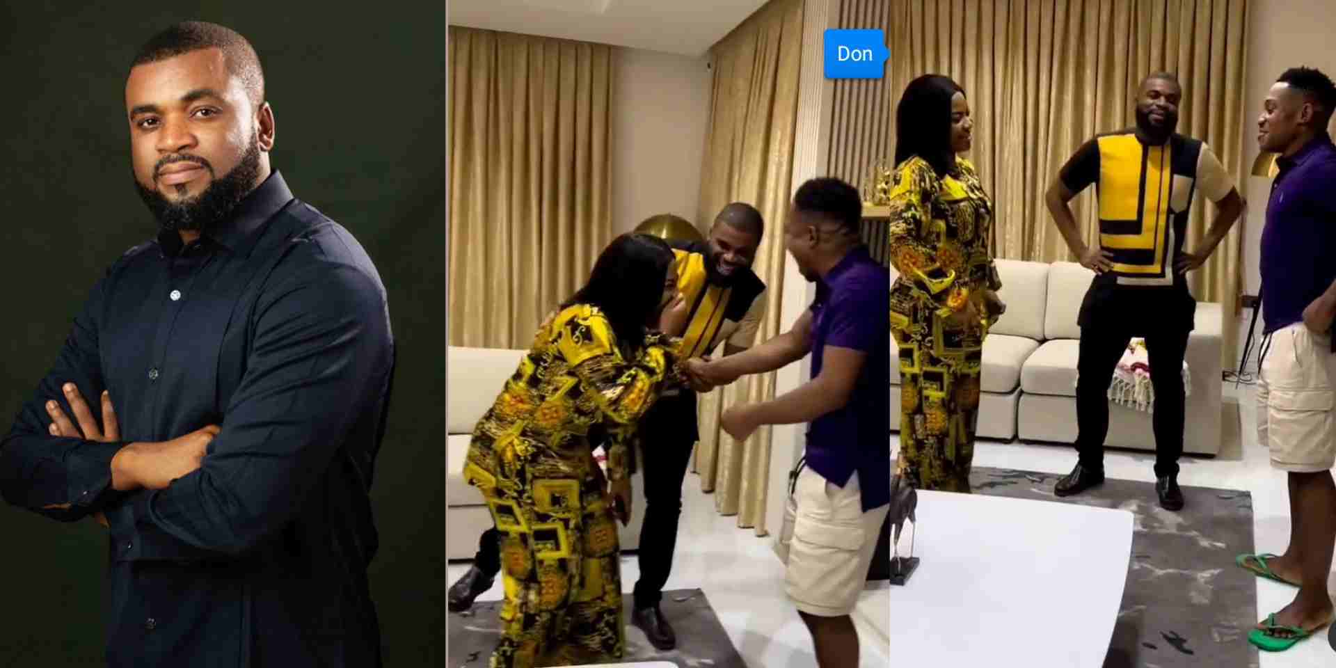 "I brought me sister to you" - Mercy Chinwo's fiance, Blessed stirs humour as he addresses singer as his sister again (Video) 