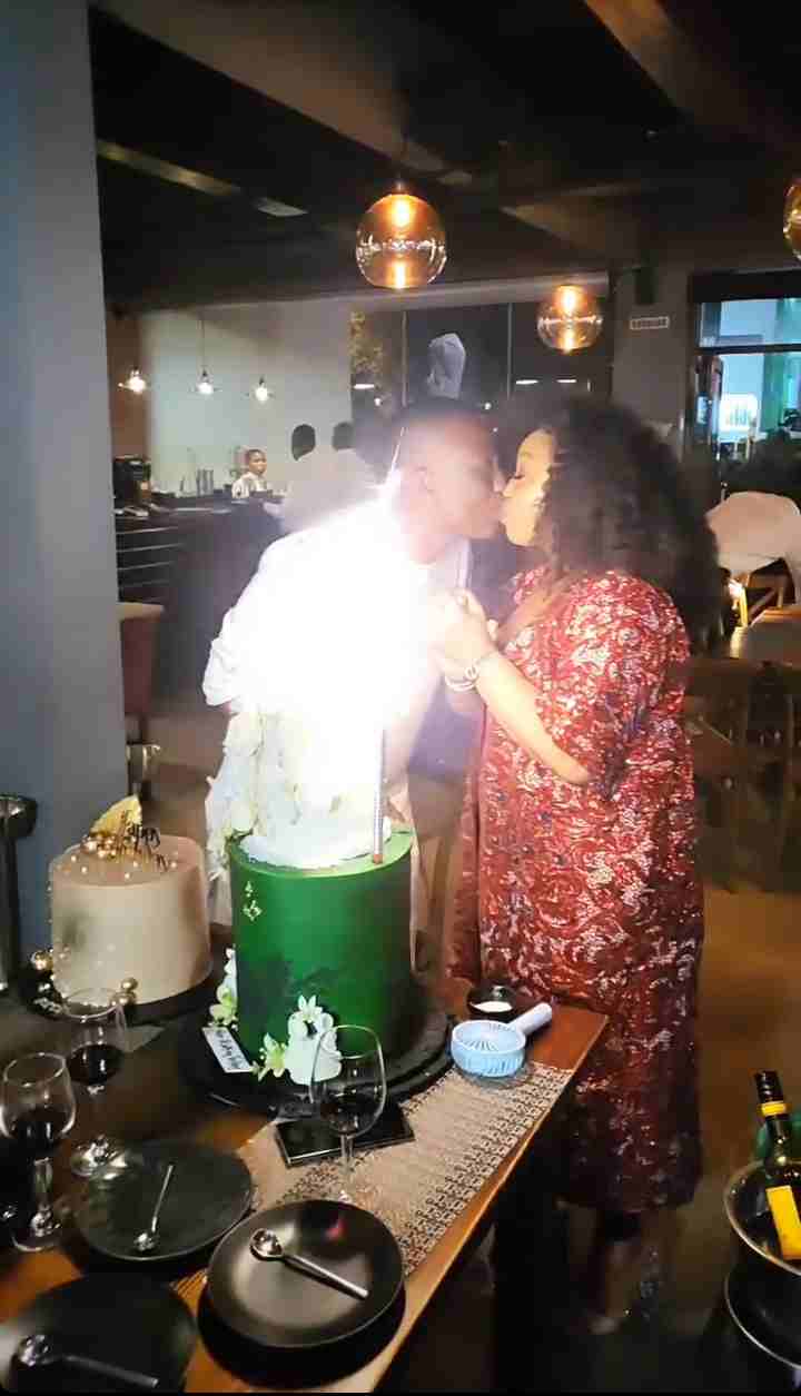 Moment Rita Dominic and hubby Fidelis Anosike kissed passionately at her 47th birthday party (Video)