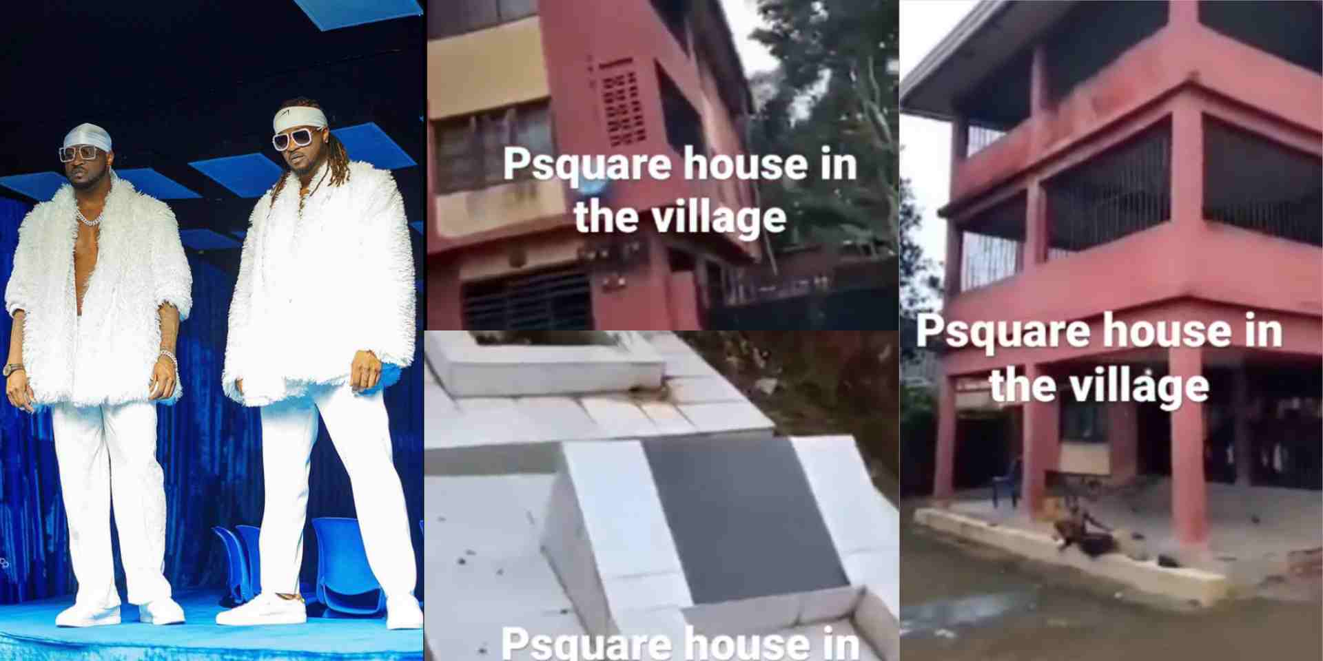 "Na people wey sing do-me do-me" - Man exposes pitiable condition of Psquare's alleged village house (Video)
