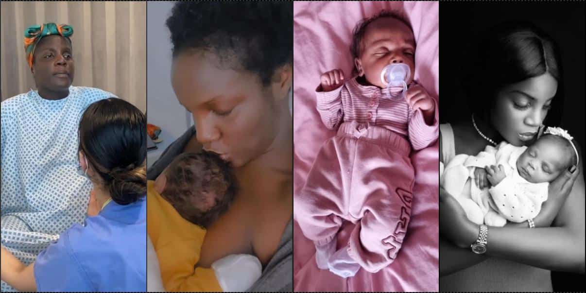 Seyi Shay shares birth process of her child as she reveals baby's face for the first time (Video)