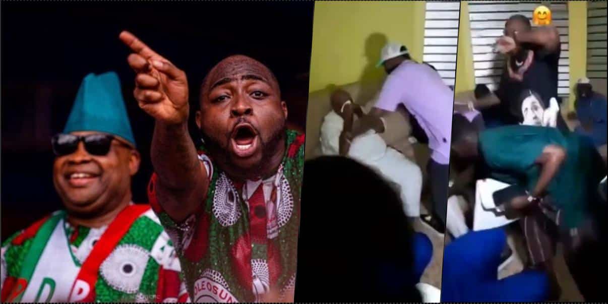 Davido and Uncle, Ademola Adeleke, burst into tears as PDP leads vote counts (Video)