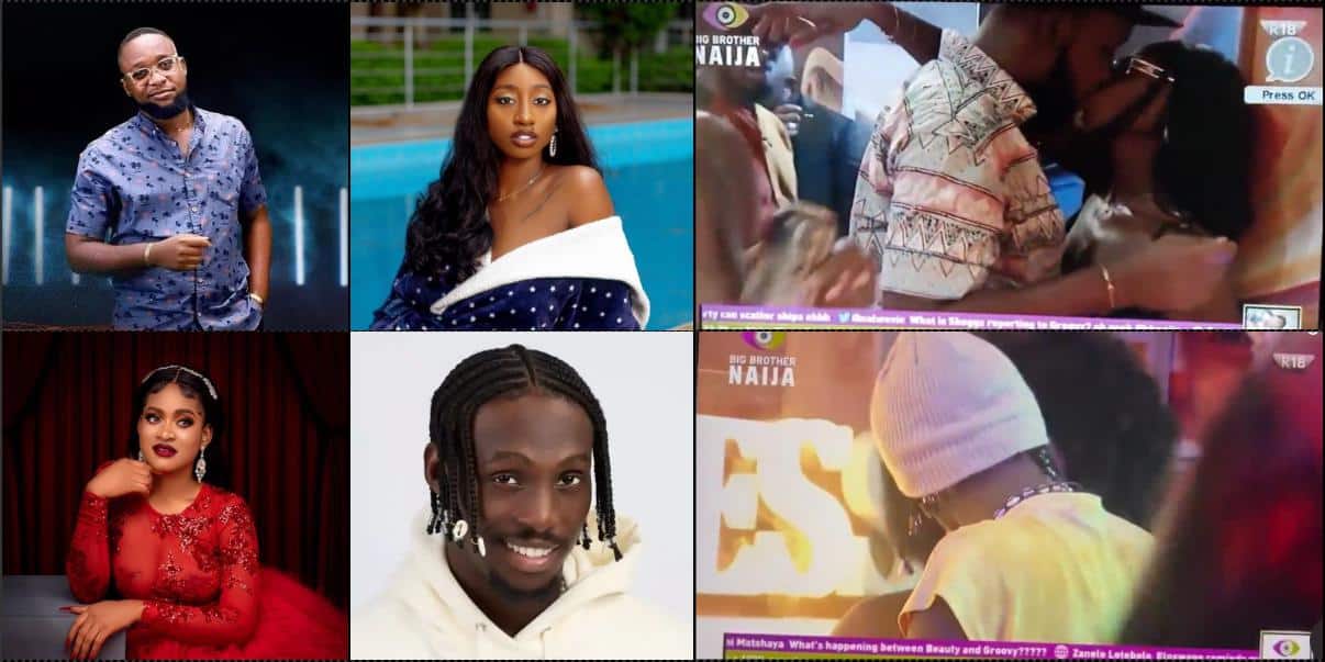 #BBNaija: Doyin, Cyph, Phyna, Eloswag spotted kissing aggressively (Video)